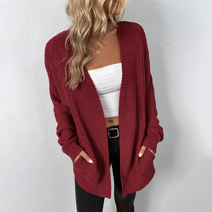 Women's Cardigans Kniting Plain Twist