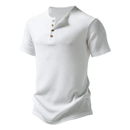 Men's Crewneck Buttons Short Sleeves T-Shirt