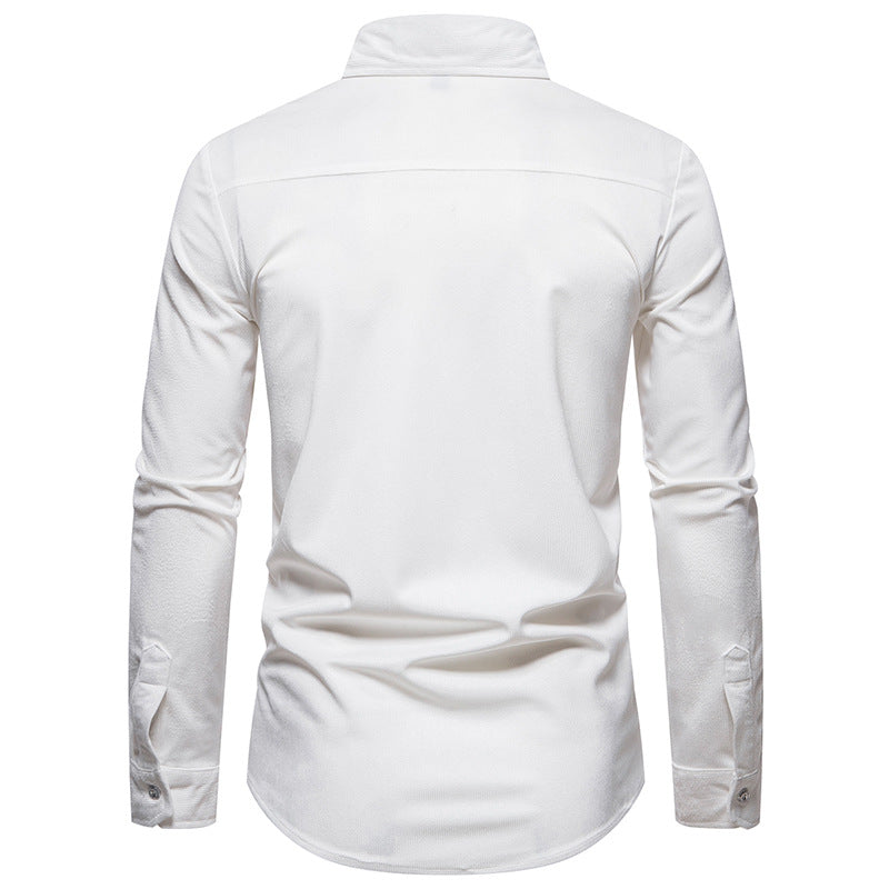 Men Turnover Collar Long Sleeves Shirt