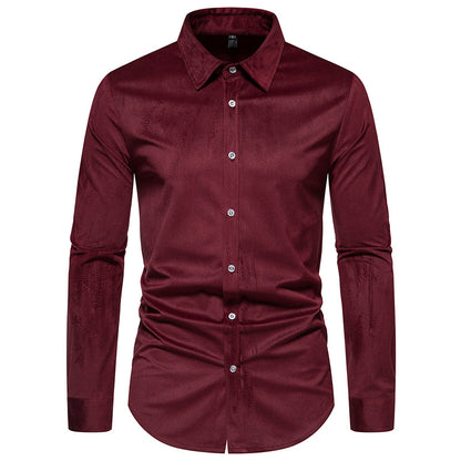 Men Turnover Collar Long Sleeves Shirt