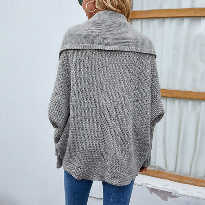 Women's Cardigans Kniting Plain Bat Long Sleeves