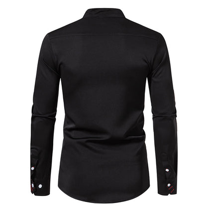 Men Colorful Patterns Turtleneck Long Sleeves Shirt