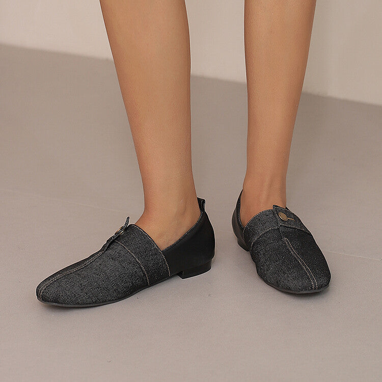 Women's Patchwork Round Toe Flat Loafers