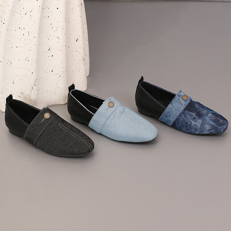 Women's Patchwork Round Toe Flat Loafers