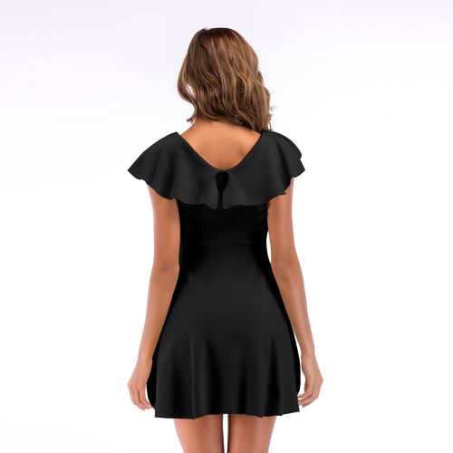 V-neck Ruffled Skirt Waist Women's Dress