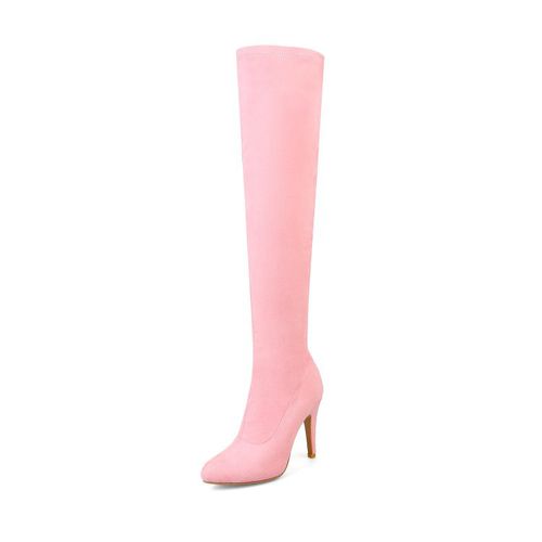 Women Pointed Toe Stiletto High Heels Thigh High Boots