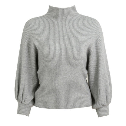 Mock Neck Long Sleeve Woman Bottom Sweater 6696