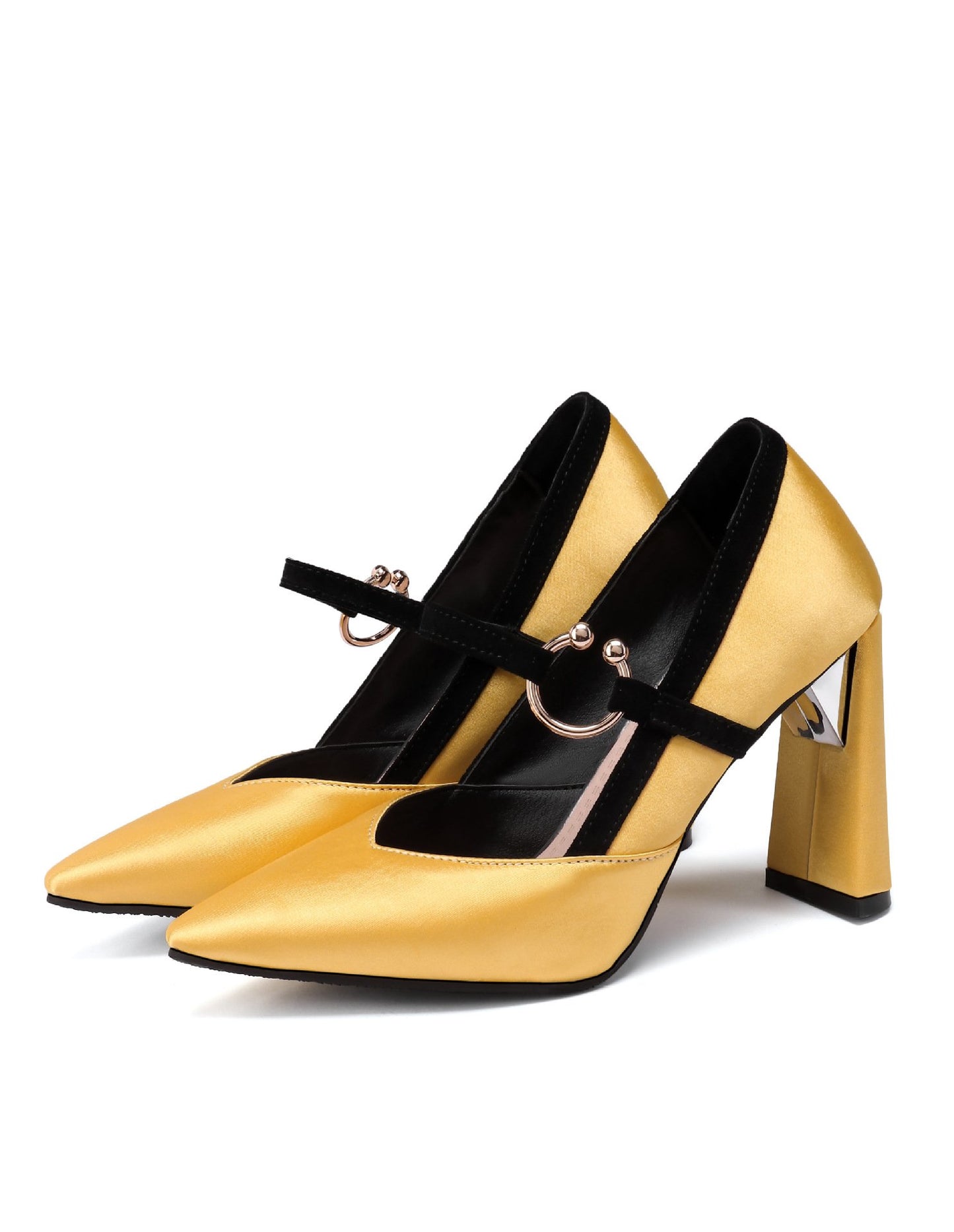 Super High Heels Pointed Toe Chunky Heel Chunky Pumps Shoes Woman