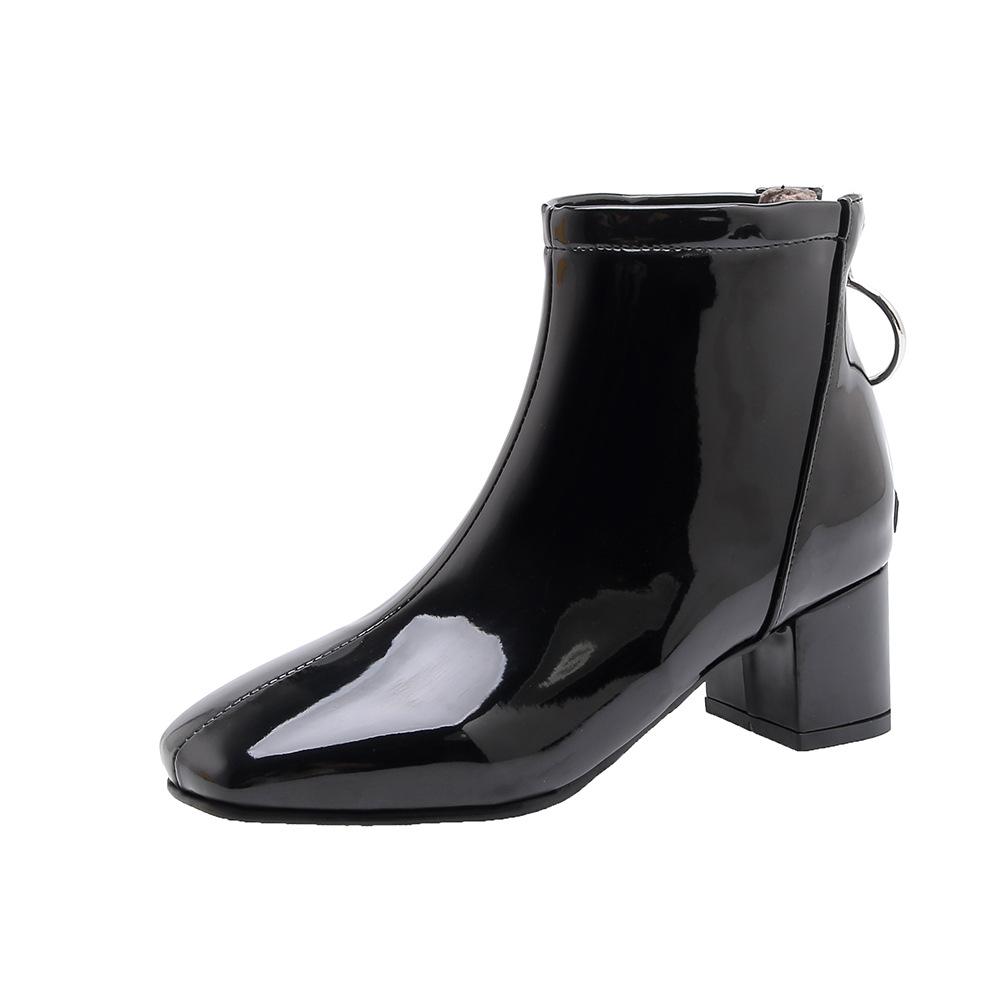 Women's Patent Leather Ankle Boots – meetfun