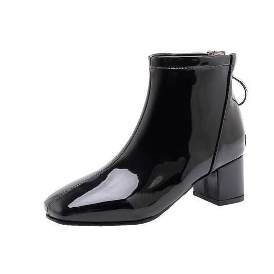 Woman's Patent Leather Ankle Boots