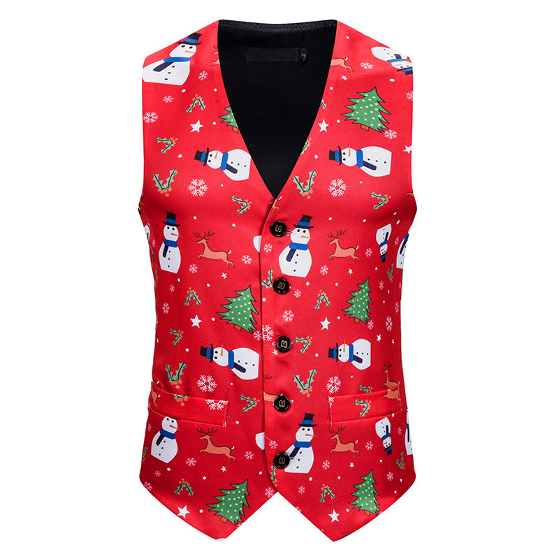 Men's Christmas Modified 3D Printed Vest Waistcoat