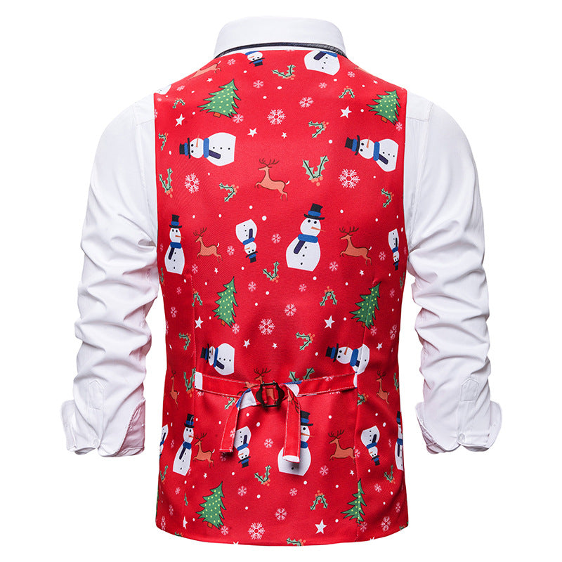 Men's Christmas Fashion Printed Vest Waistcoat