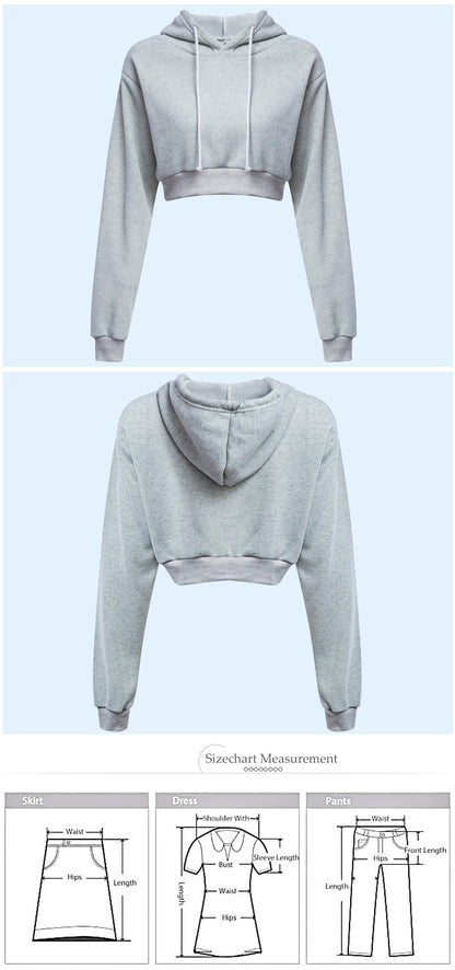 Casual Hooded Pure Color Hoodie for Women 2543