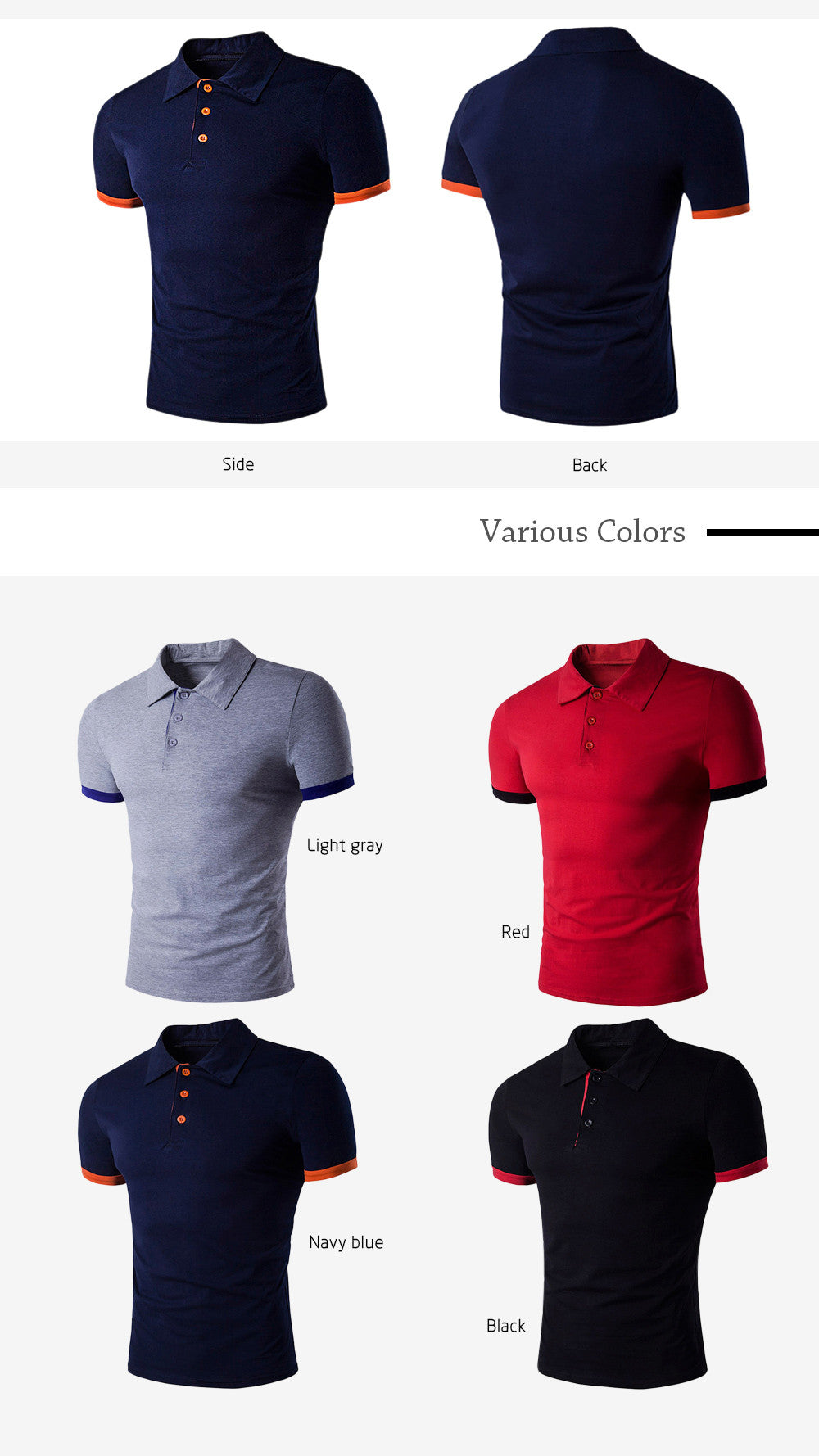 Turndown Collar Panel Design Polo T-Shirt 6870