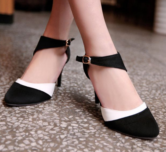 Pointed Toe Suede Sandals High Heels Women Shoes 4130