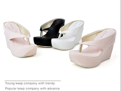 Women Flip Flops Sandals Platform Wedge Heels Shoes for Summer 3284