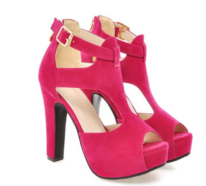 T Strap Platform Sandals High Heels Shoes Woman 6217