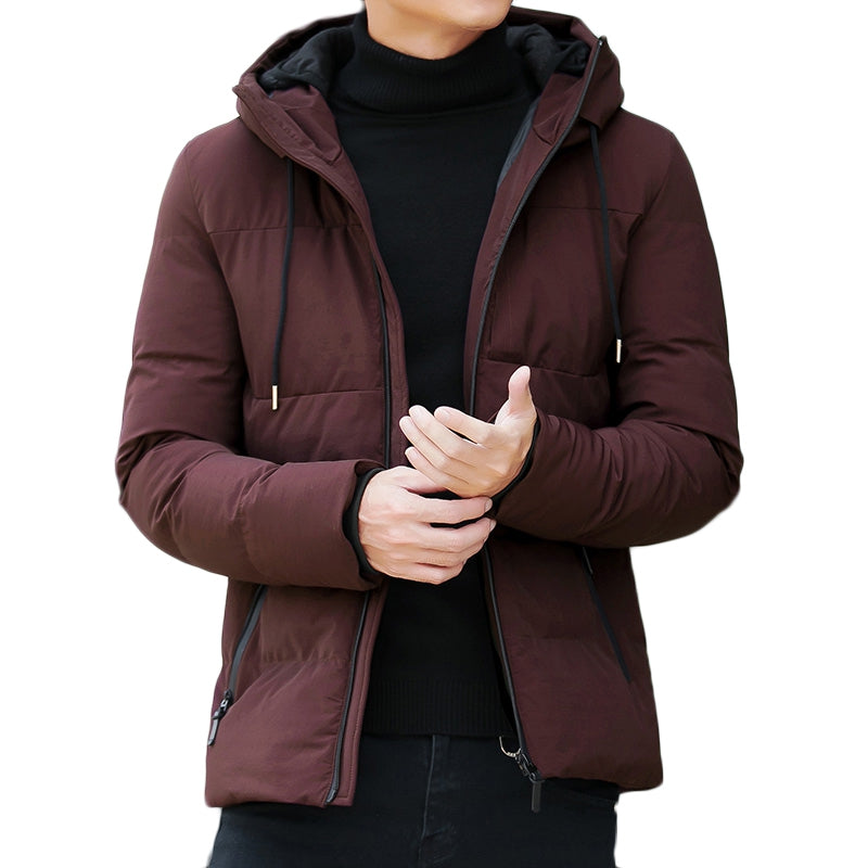 Men's Fashion Solid Color Trend Casual Down Coat
