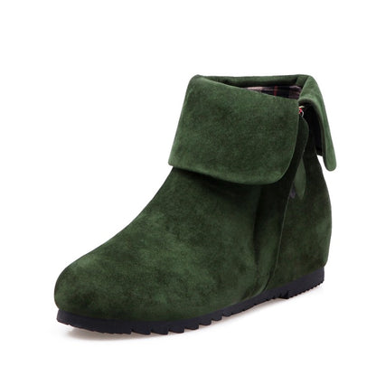 Women's Suede Wedges Heel Short Boots