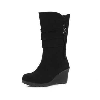 Women's Wedge Heel Mid Calf Boots