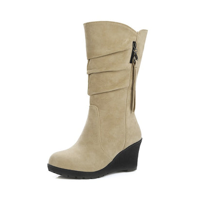 Women's Wedge Heel Mid Calf Boots