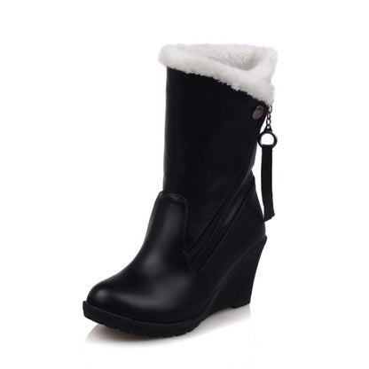 Women's Wedges Heels Short Snow Boots