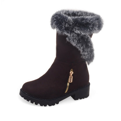 Women's Mid Heel Mid Calf Snow Boots