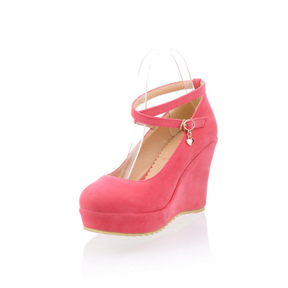 Women's Ankle Strap Heels Platform Wedges Shoes