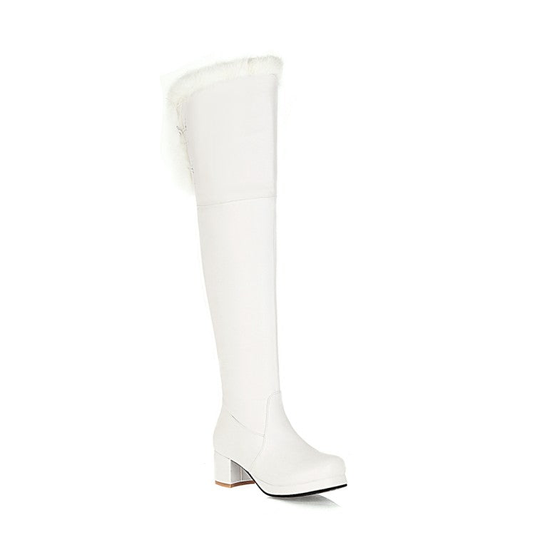 Womens' Block Heels Over the Knee Snow Boots