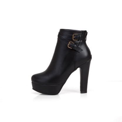 Women's High Heel Platform Short Boots