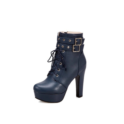 Women's Rivets Platform High Heel Short Boots