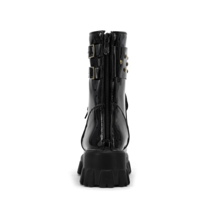 Women's Lace Up Buckle Short Motorcycle Boots