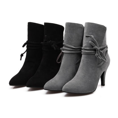 Women's Knot High Heels Short Boots