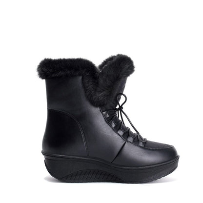 Women's Winter Wedge Heels Down Short Snow Boots