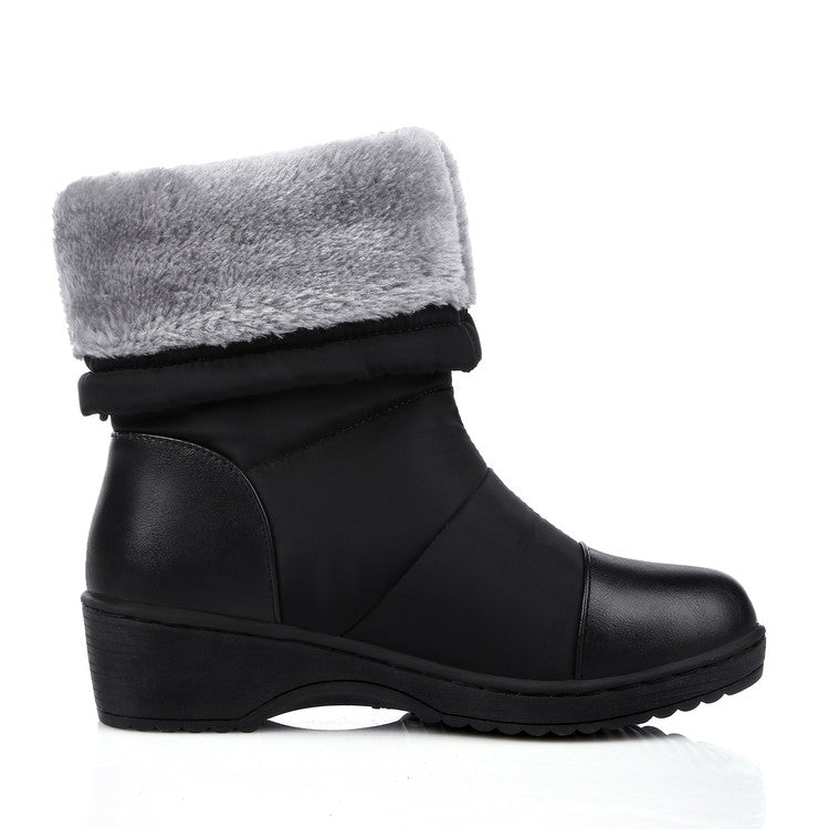 Women's Heels Waterproof Winter Down Snow Boots