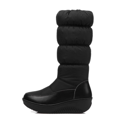 Women's Wedge Heels Winter Down Mid Calf Snow Boots