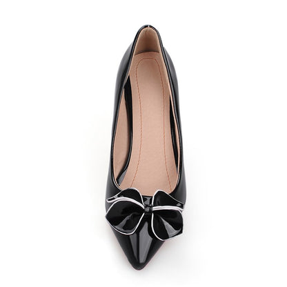 Women's Patent Leather Bowtie High Heel Stiletto Pumps