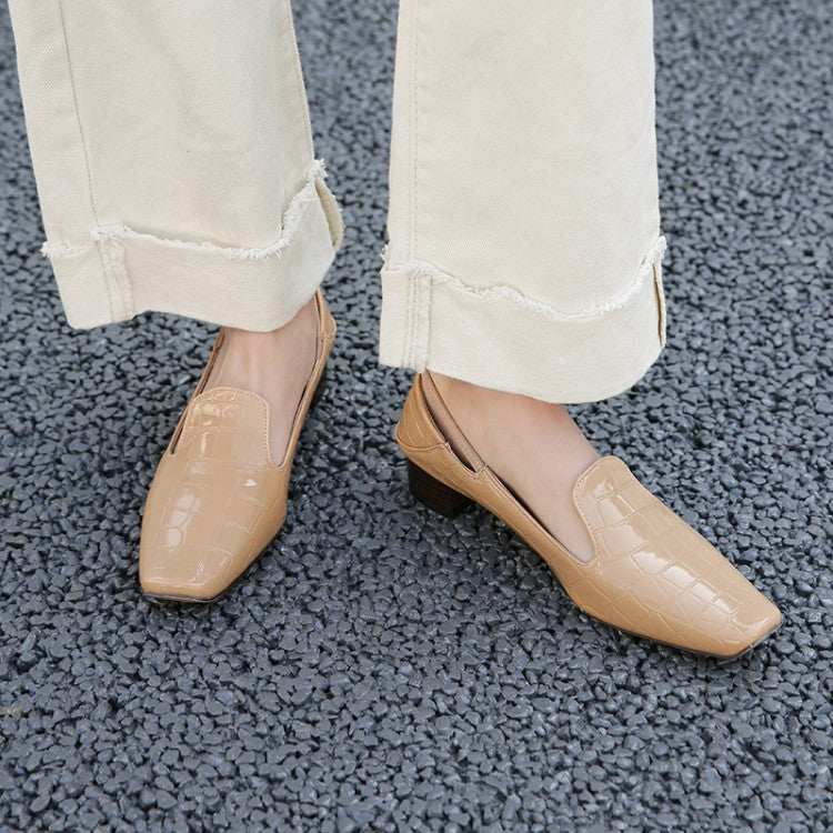 Women's Square Toe Block Heels Shoes