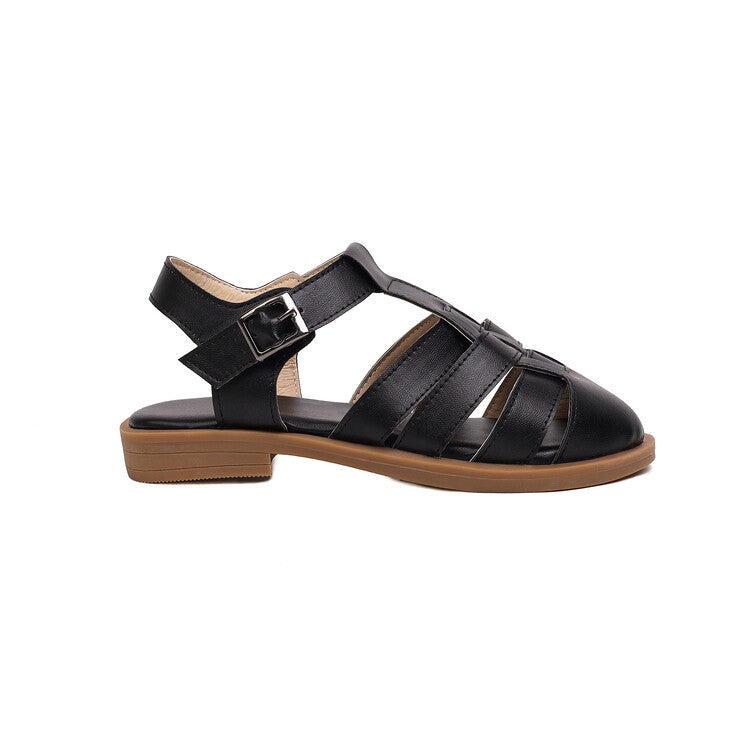 Women's's Lolita Round Toe Hollow Out Flat Sandals