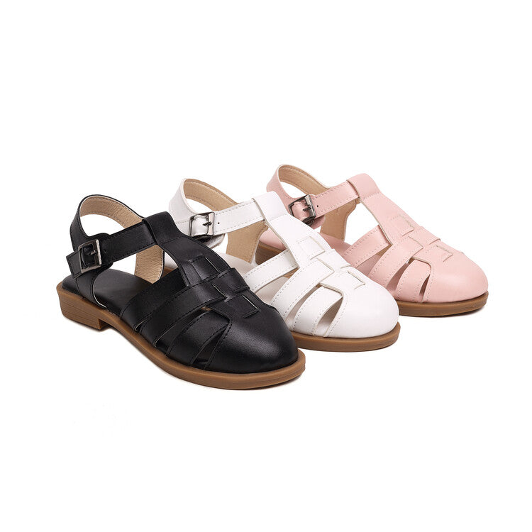 Women's's Lolita Round Toe Hollow Out Flat Sandals