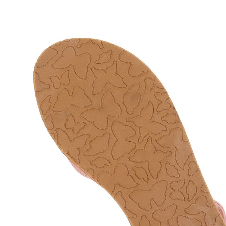 Women's's Flip Flops Round Toe Ankle Strap Flat Sandals