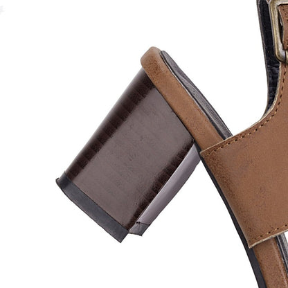 Women's's High Heeled Buckle Belt Block Heels Sandals