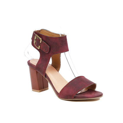 Women's's Metal Buckle Block Heels Sandals