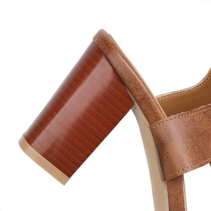 Women's's Metal Buckle Block Heels Sandals