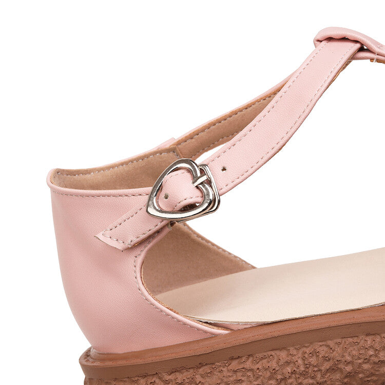 Women's's Lolita Round Toe T Strap Flat Sandals