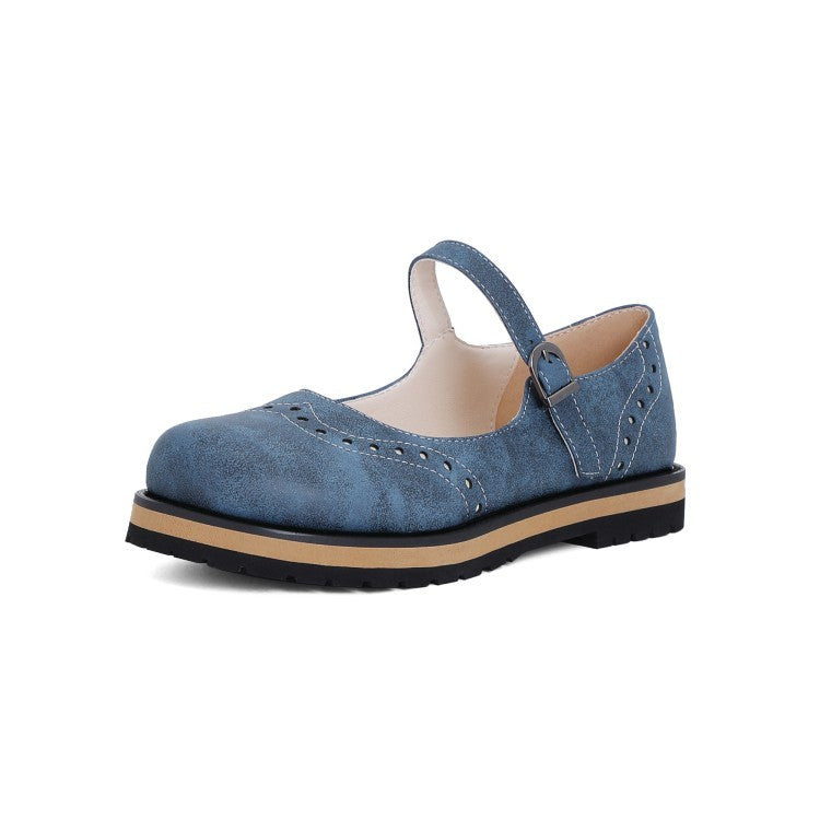 Women's Laser Mary Jane Flats Shoes