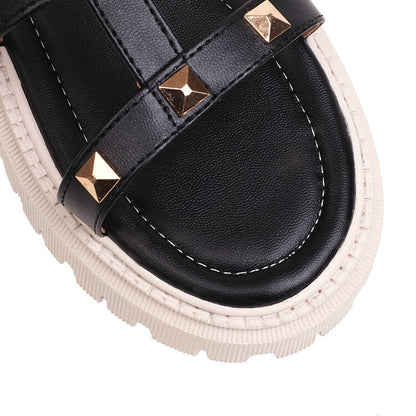 Women's Rivets Platform Low Heels Sandals