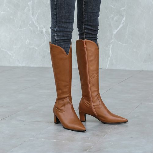 Pointed Toe Women High Heel Knee High Boots
