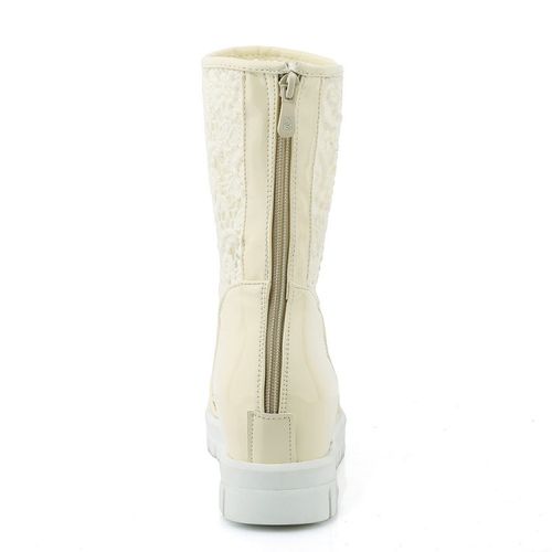 Women Hollow Out Wedges Heels Mid Calf Boots