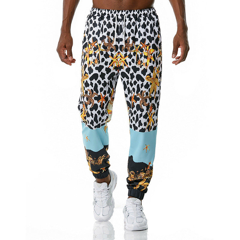 Men's 3D Leopard Print Retro Printing Casual Sports Jogger Pants